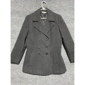 Jason Kole Peacoat Men's M Black Wool Coat